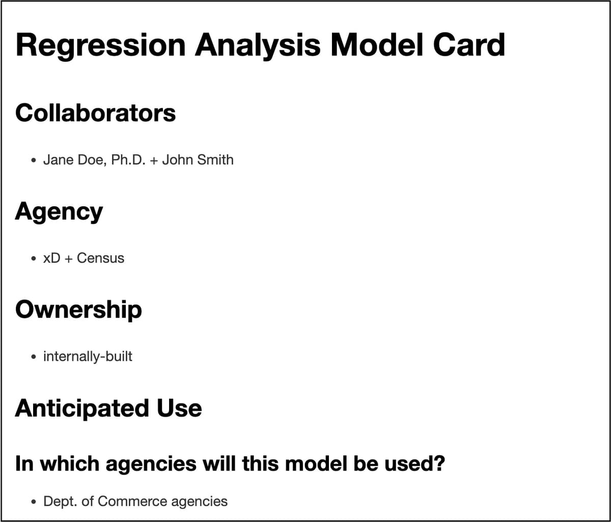 Creating a Client-Side Model Card Generator